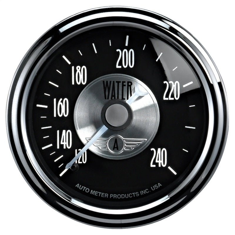 AutoMeter - Autometer Prestige Series Black Diamond 2-1/16in 120-240 Deg F Water Temp Gauge - Demon Performance