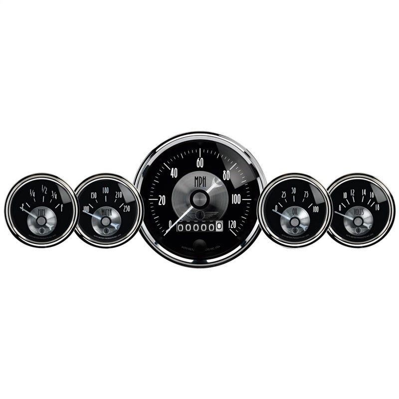 AutoMeter - Autometer Prestige Series Black Diamond 3-3/8in Electric Speedometer 2-1/16in Elecrtric Oil Pressure - Demon Performance