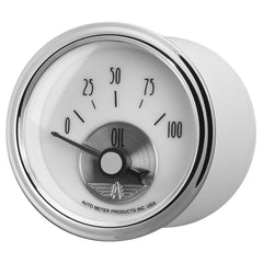 AutoMeter - Autometer Prestige Series Pearl 2-1/16in 100PSI Electronic Oil Pressure Gauge - Demon Performance