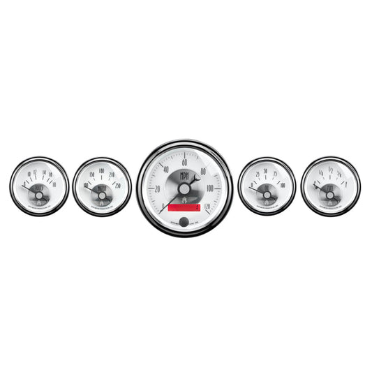 AutoMeter - Autometer Prestige Series Pearl 5 Piece Gauge Kit - Demon Performance