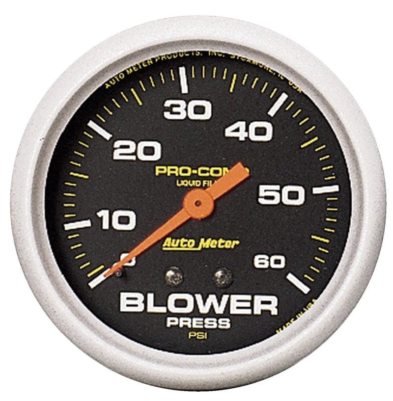 AutoMeter - Autometer Pro-Comp 2 5/8in 0-60 PSI Liquid Filled Mech Blower Pressure Gauge - Demon Performance