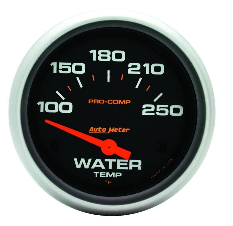 AutoMeter - Autometer Pro-Comp 2 5/8in 100-250 Deg F Short Sweep Electric Water Temp Gauge - Demon Performance