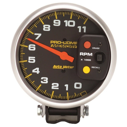 AutoMeter - Autometer Pro-Comp 5in 0-11000 RPM Pedestal w/Peak Memory Tachometer - Demon Performance