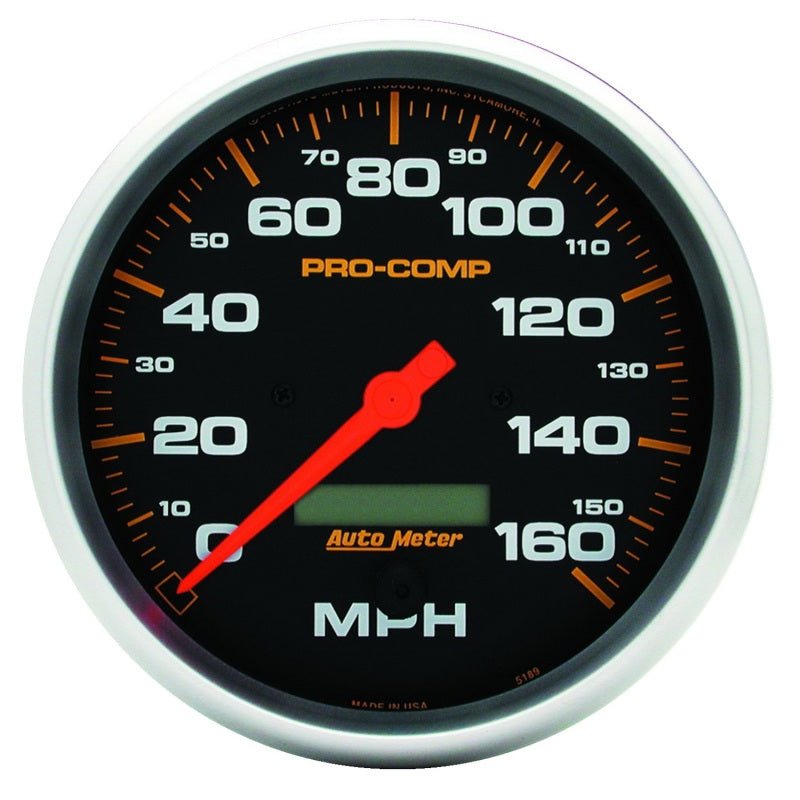 AutoMeter - Autometer Pro-Comp 5in 160mph Electric Speedometer w/ LCD Odometer - Demon Performance