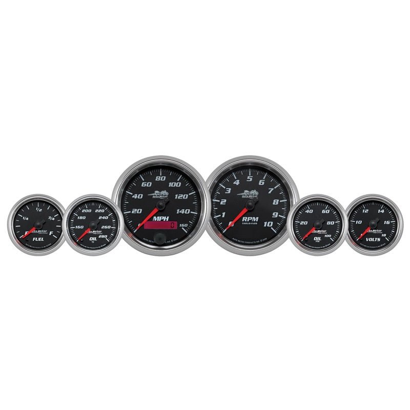 AutoMeter - Autometer Pro-Cycle Gauge Kit 6 Pc. Kit 3 3/8in & 2 1/16in Bagger Black - Demon Performance