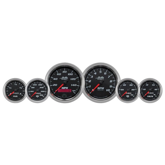 AutoMeter - Autometer Pro-Cycle Gauge Kit 6 Pc. Kit 3 3/8in & 2 1/16in Bagger Black - Demon Performance