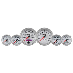 AutoMeter - Autometer Pro-Cycle Gauge Kit 6 Pc. Kit 3 3/8in & 2 1/16in Bagger White - Demon Performance