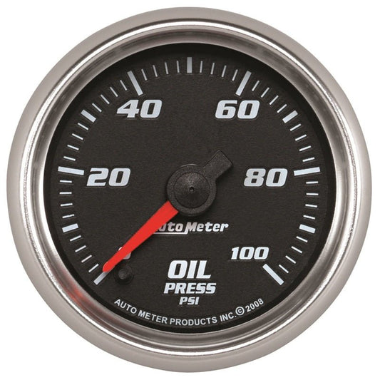 AutoMeter - Autometer Pro-Cycle Gauge Oil Pressure 2 1/16in 100psi Digital Stepper Motor Black - Demon Performance