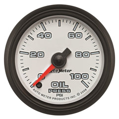 AutoMeter - Autometer Pro-Cycle Gauge Oil Pressure 2 1/16in 100psi Digital Stepper Motor White - Demon Performance