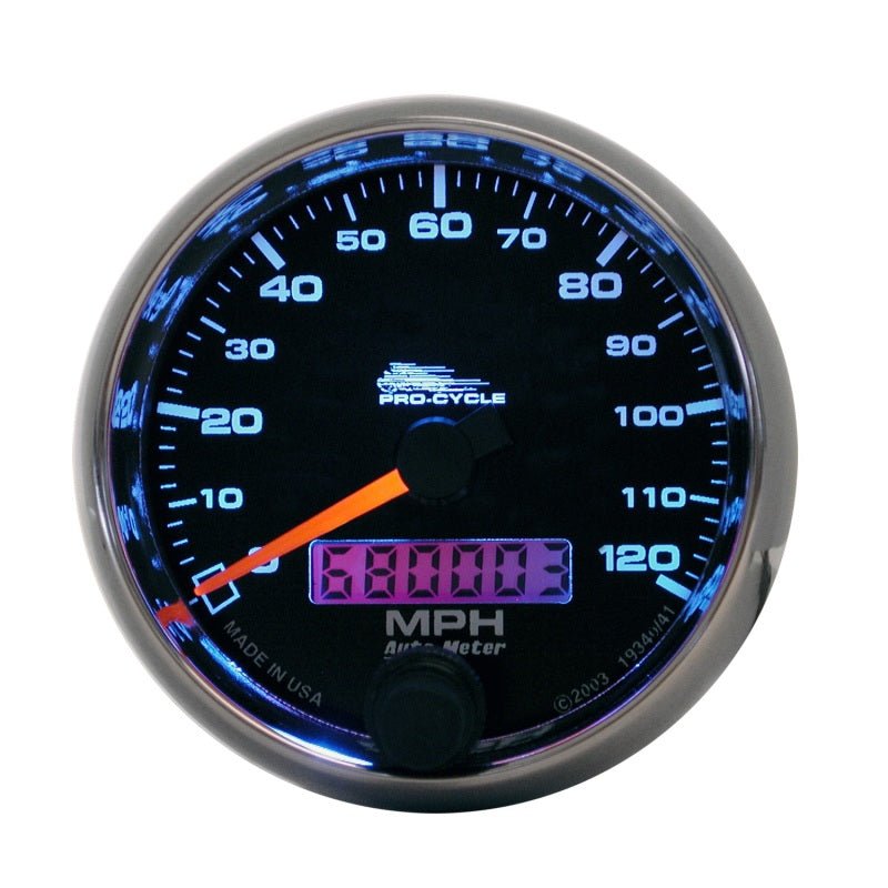 AutoMeter - Autometer Pro-Cycle Gauge Speedo 2 5/8in 120 Mph Elec Black - Demon Performance