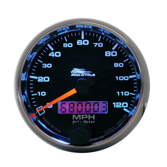 AutoMeter - Autometer Pro-Cycle Gauge Speedo 2 5/8in 120 Mph Elec Black - Demon Performance