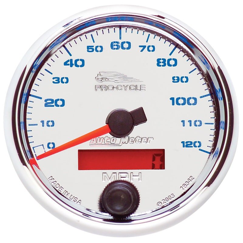 AutoMeter - Autometer Pro-Cycle Gauge Speedo 2 5/8in 120 Mph Elec Chrome - Demon Performance