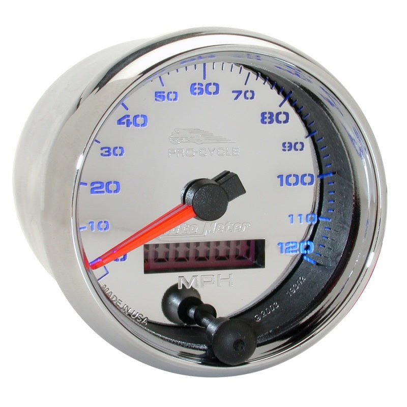 AutoMeter - Autometer Pro-Cycle Gauge Speedo 2 5/8in 120 Mph Elec Chrome - Demon Performance