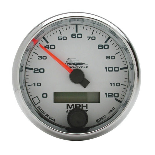 AutoMeter - Autometer Pro-Cycle Gauge Speedo 2 5/8in 120 Mph Elec White - Demon Performance