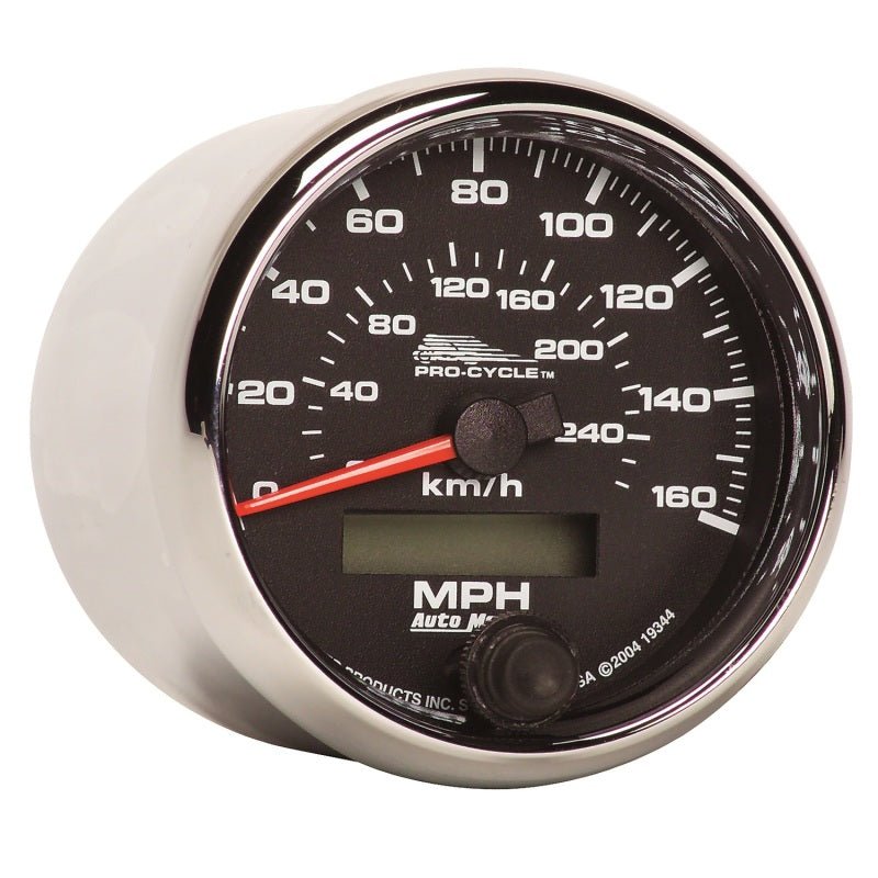 AutoMeter - Autometer Pro-Cycle Gauge Speedo 2 5/8in 160 Mph/260Kmh Elec Black - Demon Performance