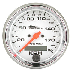 AutoMeter - Autometer Pro-Cycle Gauge Speedo 3 3/4in 120 Mph Elec White - Demon Performance