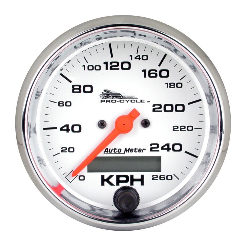 AutoMeter - Autometer Pro-Cycle Gauge Speedo 3 3/4in 160 Mph Elec White - Demon Performance