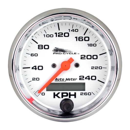 AutoMeter - Autometer Pro-Cycle Gauge Speedo 3 3/4in 160 Mph Elec White - Demon Performance