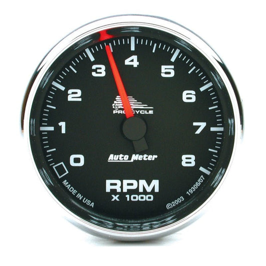AutoMeter - Autometer Pro-Cycle Gauge Tach 2 5/8in 8K Rpm 2&4 Cylinder Black - Demon Performance