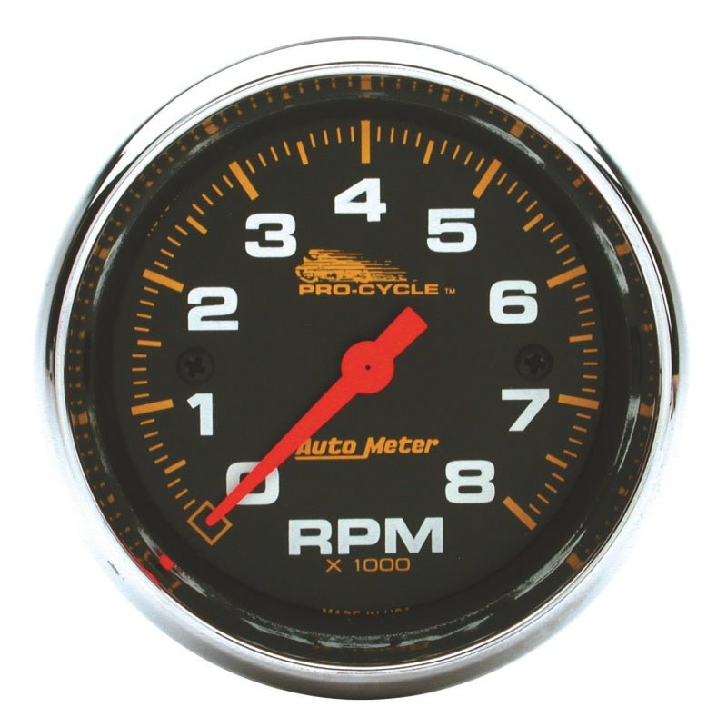 AutoMeter - Autometer Pro-Cycle Gauge Tach 2 5/8in 8K Rpm 2&4 Cylinder Black - Demon Performance