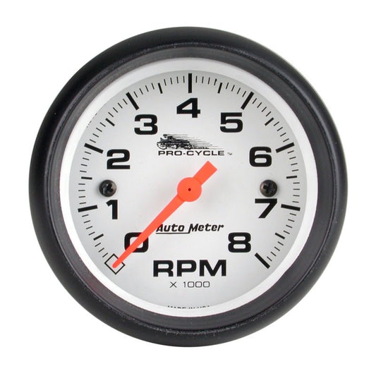 AutoMeter - Autometer Pro-Cycle Gauge Tach 2 5/8in 8K Rpm 2&4 Cylinder White - Demon Performance