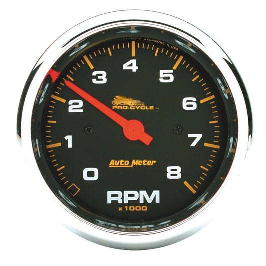 AutoMeter - Autometer Pro-Cycle Gauge Tach 3 3/4in 8K Rpm 2&4 Cylinder Black - Demon Performance