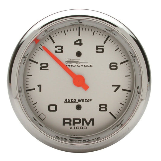 AutoMeter - Autometer Pro-Cycle Gauge Tach 3 3/4in 8K Rpm 2&4 Cylinder Silver - Demon Performance