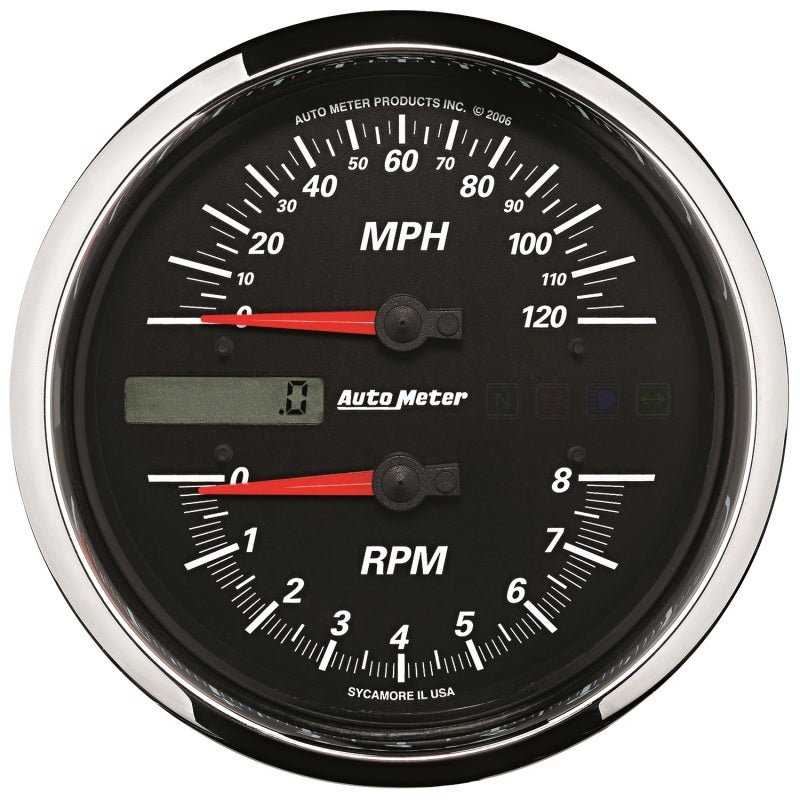 AutoMeter - Autometer Pro-Cycle Gauge Tach/Speedo 4 1/2in 8K Rpm/120 Mph Black - Demon Performance
