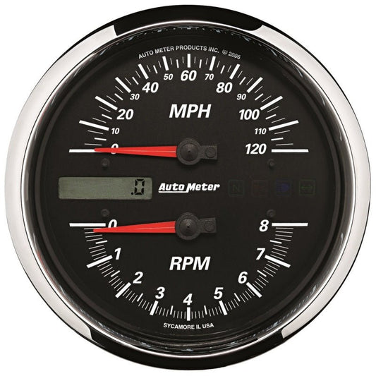 AutoMeter - Autometer Pro-Cycle Gauge Tach/Speedo 4 1/2in 8K Rpm/120 Mph Black - Demon Performance