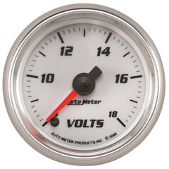 AutoMeter - Autometer Pro-Cycle Gauge Voltmeter 2 1/16in 18V Digital Stepper Motor White - Demon Performance