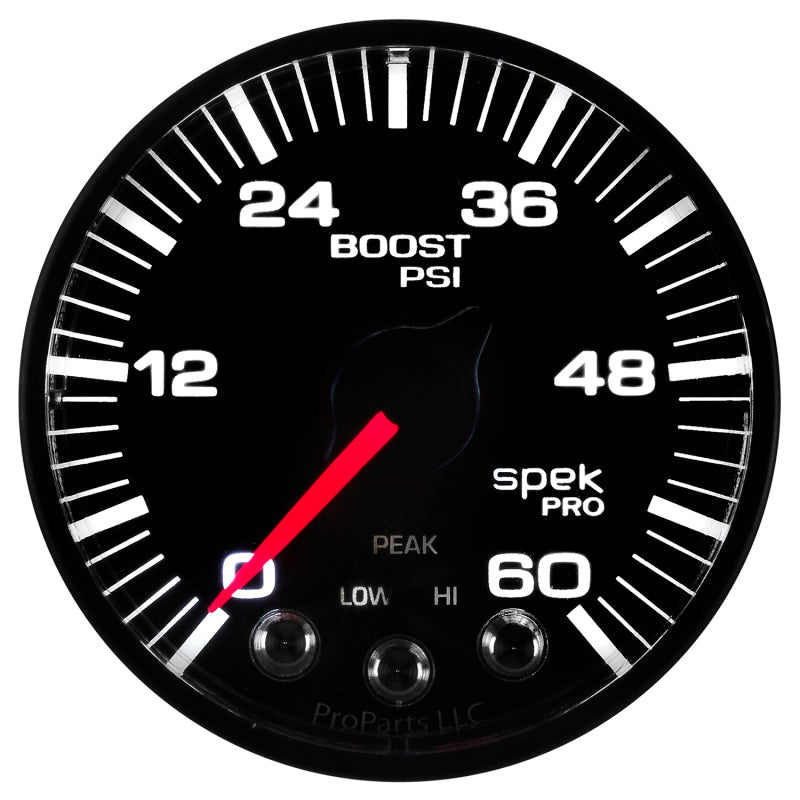 AutoMeter - Autometer Spek-Pro 52.4mm 0-60 PSI Digital Stepper Motor Boost Gauge - Demon Performance