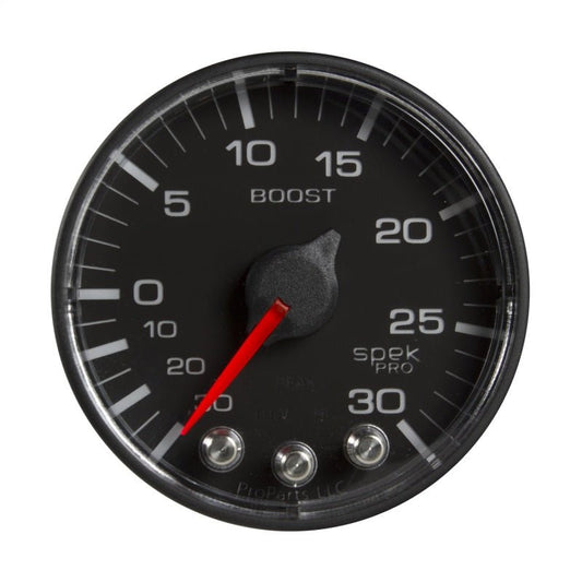 AutoMeter - Autometer Spek-Pro 52.4mm 30inHG-30PSI Digital Stepper Motor Vac/Boost Gauge - Demon Performance