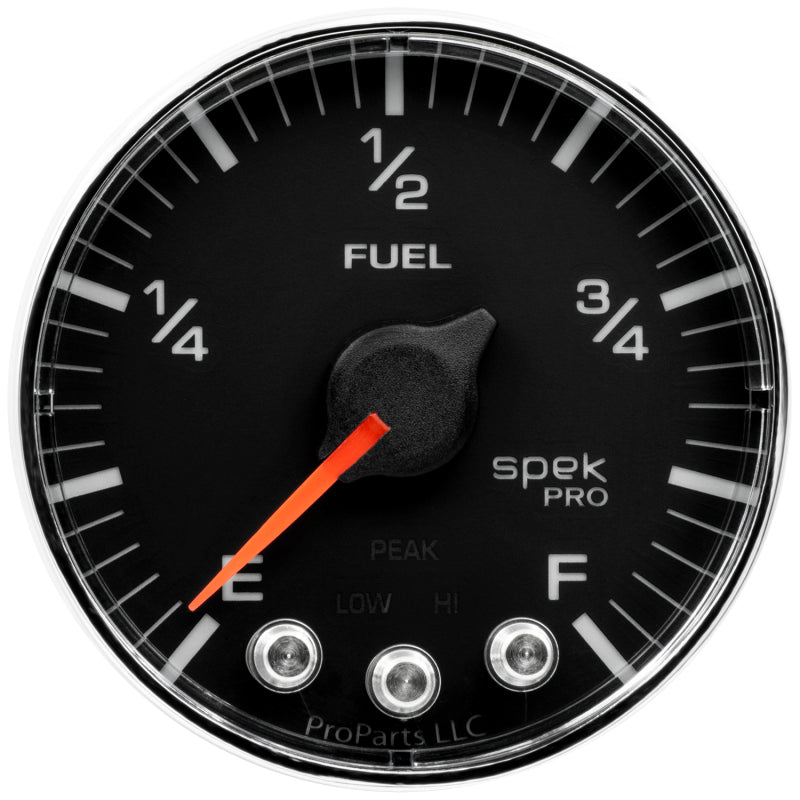 AutoMeter - Autometer Spek-Pro Gauge Fuel Level 2 1/16in 0-270 Programmable Blk/Chrm - Demon Performance