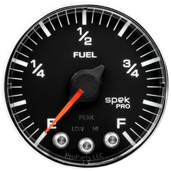 AutoMeter - Autometer Spek-Pro Gauge Fuel Level 2 1/16in 0-270 Programmable Blk/Chrm - Demon Performance