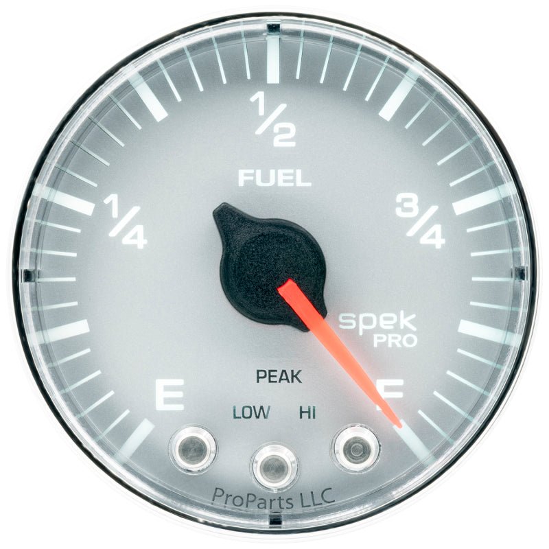 AutoMeter - Autometer Spek-Pro Gauge Fuel Level 2 1/16in 0-270 Programmable Slvr/Chrm - Demon Performance