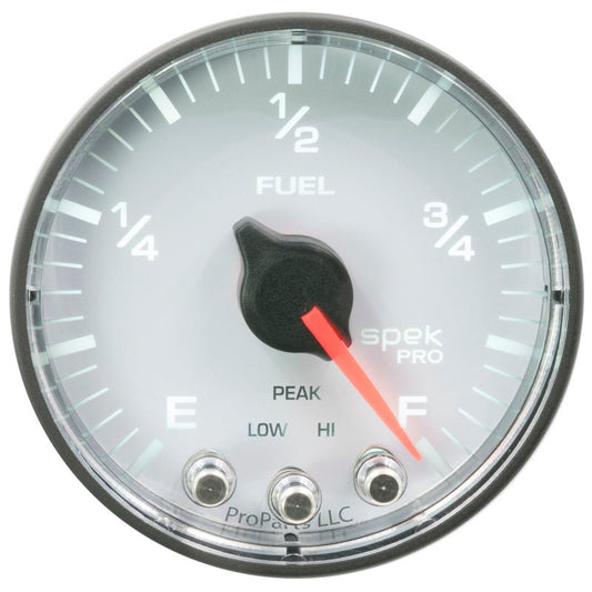 AutoMeter - Autometer Spek-Pro Gauge Fuel Level 2 1/16in 0-270 Programmable Wht/Blk - Demon Performance