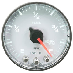 AutoMeter - Autometer Spek-Pro Gauge Fuel Level 2 1/16in 0-270 Programmable Wht/Blk - Demon Performance