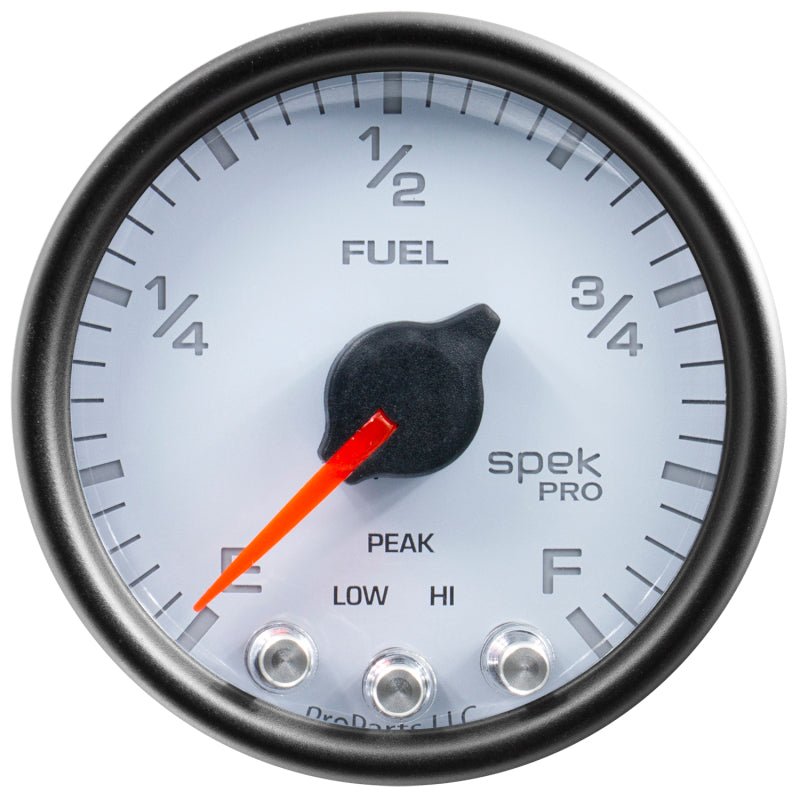 AutoMeter - Autometer Spek-Pro Gauge Fuel Level 2 1/16in 0-270 Programmable Wht/Blk - Demon Performance