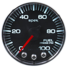 AutoMeter - Autometer Spek-Pro Gauge Fuel Press 2 1/16in 100psi Stepper Motor W/Peak & Warn Blk/Chrm - Demon Performance