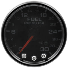 AutoMeter - Autometer Spek-Pro Gauge Fuel Press 2 1/16in 30psi Stepper Motor W/Peak & Warn Blk/Smoke/Blk - Demon Performance