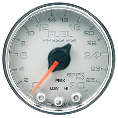 AutoMeter - Autometer Spek-Pro Gauge Fuel Press 2 1/16in 30psi Stepper Motor W/Peak & Warn Slvr/Chrm - Demon Performance