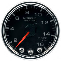 AutoMeter - Autometer Spek-Pro Gauge Nitrous Press 2 1/16in 1600psi Stepper Motor W/Peak & Warn Blk/Chrm - Demon Performance