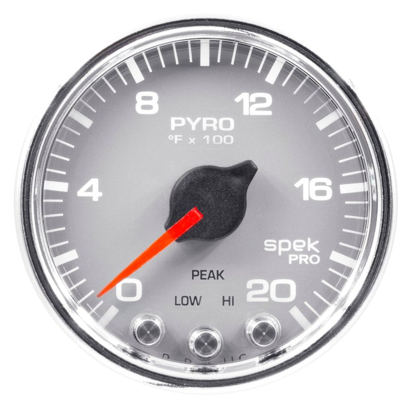 AutoMeter - Autometer Spek-Pro Gauge Pyro. (Egt) 2 1/16in 2000f Stepper Motor W/Peak & Warn Slvr/Chrm - Demon Performance