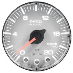 AutoMeter - Autometer Spek-Pro Gauge Pyro. (Egt) 2 1/16in 2000f Stepper Motor W/Peak & Warn Slvr/Chrm - Demon Performance