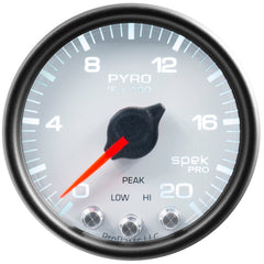 AutoMeter - Autometer Spek-Pro Gauge Pyro. (Egt) 2 1/16in 2000f Stepper Motor W/Peak & Warn Wht/Blk - Demon Performance