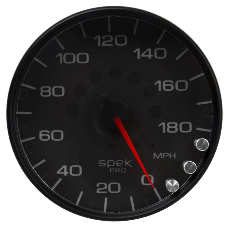 AutoMeter - Autometer Spek-Pro Gauge Speedometer 5in 180 Mph Elec. Programmable Black/Black - Demon Performance