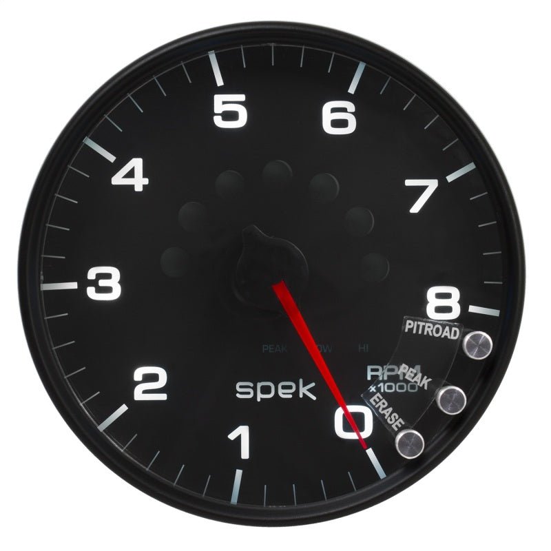 AutoMeter - Autometer Spek-Pro Gauge Tachometer 5in 8K Rpm W/Shift Light & Peak Mem Black/Black - Demon Performance