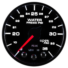 AutoMeter - Autometer Spek-Pro - Nascar 2-1/16in Water Press 0- 35 psi Bfb Sp - Demon Performance