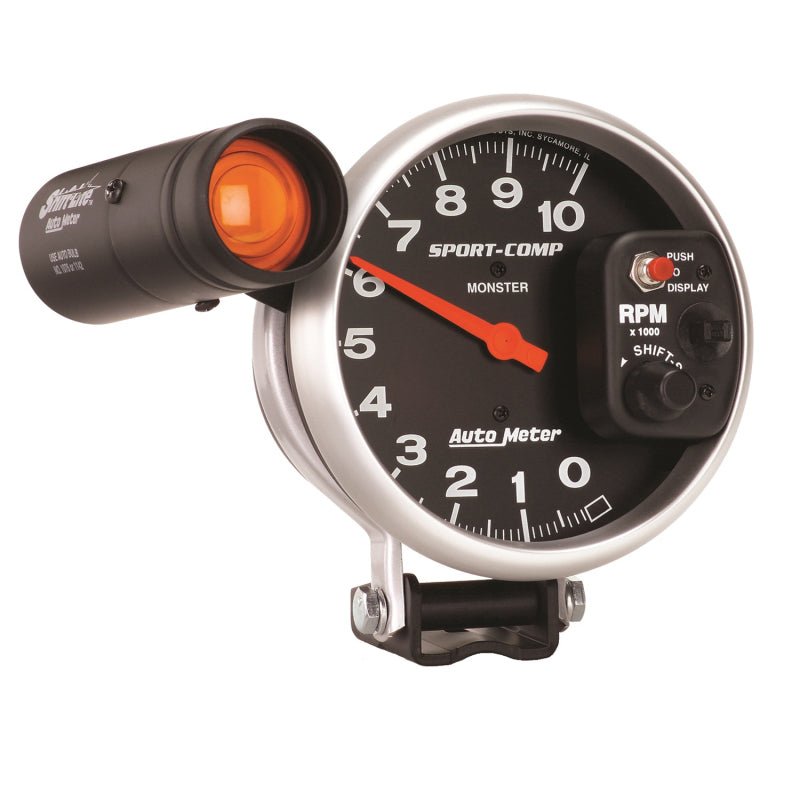 AutoMeter - Autometer Sport-Comp 5 inch 10K RPM Shift Light Tach - Demon Performance