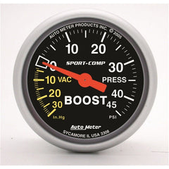 AutoMeter - Autometer Sport-Comp 52mm 45 PSI Mechanical Boost Gauge - Demon Performance
